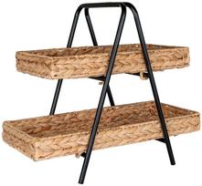 Serviravimo stovas House Nordic 4601036, 43.5 cm x 23 cm x 42 cm, ruda sp./juoda sp., metalas/vandens hiacintas