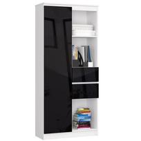 Biuro spinta Akord CLP R15, balta sp./juoda sp., 180 cm x 35 cm x 80 cm