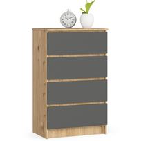 Komoda Akord, ąžuolo sp./grafito sp., 99 cm x 60 cm x 40 cm