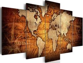 Akrilo stiklo reprodukcija Artgeist Bronze map I, 40 cm x 100 cm