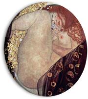 Apvali reprodukcija ant drobės Artgeist Gustav Klimt - Danae - Painted Nude Showing a Lying Woman, 60 cm x 60 cm