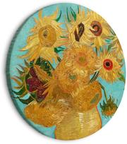 Apvali reprodukcija ant drobės Artgeist Vase with Twelve Sunflowers (Vincent van Gogh), 60 cm x 60 cm
