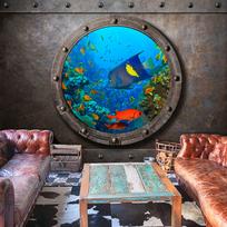 Fototapetas Artgeist Submarine Window MNEW011267SAM, 105 cm x 147 cm