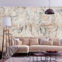 Fototapetas Artgeist Greek Laurels - Faded Composition With Leaves On A Beige Patterned Background, 105 cm x 150 cm