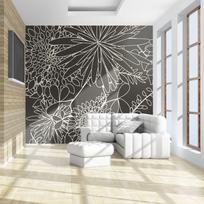 Fototapetas Artgeist Black And White Floral Background, 270 cm x 350 cm