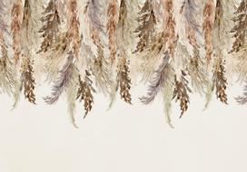 Fototapetas Artgeist Minimalist Boho Landscape - Dangling Leaves In Beige Colours, 315 cm x 315 cm