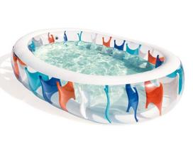 Baseinas, pripučiamas/vaikiškas Bestway BE54066, skaidri sp./mėlyna sp./balta sp. 229 cm x 152 cm x 51 cm