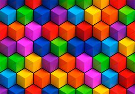 Fototapetas Artgeist Colorful Geometric Boxes, 280 cm x 280 cm