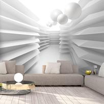Fototapetas Artgeist Modern Abstraction - White Corridor With Space Effect And Spheres 3XLFT1488SAM, 70 cm x 70 cm