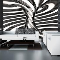 Fototapetas Artgeist Black And White Swirl MNEW011099, 105 cm x 105 cm