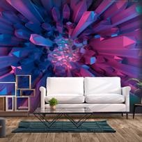 Fototapetas Artgeist Crystal - Geometric Fantasy With 3D Elements In Purple Tones LFT1985, 140 cm x 140 cm