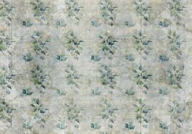Fototapetas Artgeist Mint Tones - Green Leaf Bouquets On A Retro Patterned Background, 140 cm x 140 cm