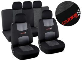 Automobilio sėdynių užvalkalas Compass Carbon, juoda sp., 9 vnt.