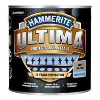 Emaliniai dažai, metalo konkstrukcijoms, apsaugant nuo korozijos Hammerite Ultima Smooth, blizgus, 2.2 l, pilka sp.