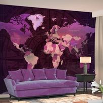 Fototapetas Artgeist Purple World Map LFT1516SAM, 140 cm x 196 cm