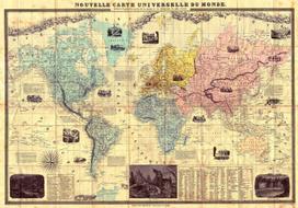 Fototapetas Artgeist Nouvelle Carte Universelle Du Monde, 210 cm x 294 cm