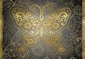 Fototapetas Artgeist Golden Butterfly, 105 cm x 150 cm