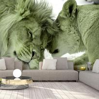 Fototapetas Artgeist Lion Tenderness (Green), 175 cm x 250 cm