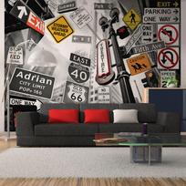 Fototapetas Artgeist Nyc Signs On A Monochrome Background LFTNT0680SAM, 154 cm x 196 cm
