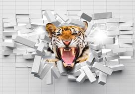 Fototapetas Artgeist Tiger Jump LFT699SAM, 140 cm x 196 cm