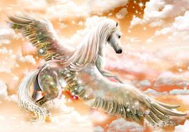 Fototapetas Artgeist Pegasus (Orange) 3XLFT1547, 245 cm x 350 cm