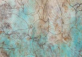 Fototapetas Artgeist Leaves In Blue 2XLFT2265, 210 cm x 300 cm