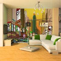 Fototapetas Artgeist Vibrant City - Ny XXLFTNT0729, 231 cm x 300 cm