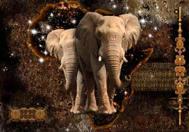 Fototapetas Artgeist Brown Elephants, 280 cm x 400 cm