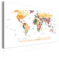 Kamštinė reprodukcija Artgeist World Map, k-b-0010-p-b, 120 cm x 80 cm