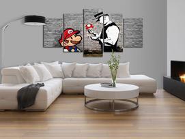 Reprodukcija Artgeist Super Mario Mushroom Cop (Banksy) N6407-DKXLPWD, 225 cm x 112.5 cm