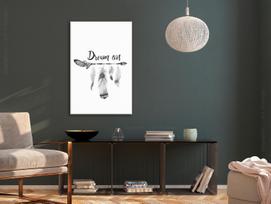 Reprodukcija Artgeist Boho Feathers - English Text On White Background N9566, 40 cm x 60 cm