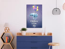 Reprodukcija Artgeist Words Of Inspiration - Elephant With Balloons And Motivational Text Text N8469PWD, 40 cm x 60 cm