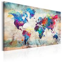 Kamštinė reprodukcija Artgeist World Map: Colourful Madness, k-a-0179-p-b, 120 cm x 80 cm