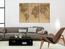 Reprodukcija Artgeist Stylish World Map N6456-DKPWD, 90 cm x 60 cm