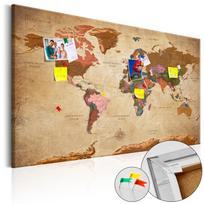 Kamštinė reprodukcija Artgeist World Map: Brown Elegance, k-a-0142-p-a, 90 cm x 60 cm