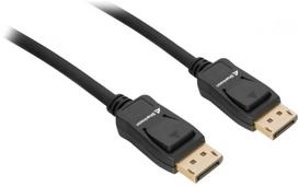 Kabelis Sharkoon DisplayPort 1.4 Male (vyriška), DisplayPort 1.4 Male (vyriška), 5 m, juoda sp.
