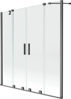 Vonios sienelė Mexen Velar Duo II, 160 cm x 150 cm, pilka sp./grūdintas