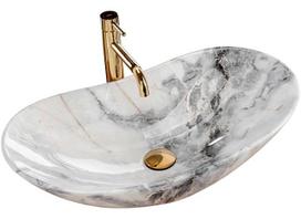 Vonios praustuvas Rea, keramika, 60.5 cm x 36 cm x 10 cm, akmens pilka