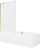 Vonia su sienele, įmontuojama Mexen Cube, 180 cm x 80 cm x 39 cm, stačiakampis, skaidri sp./aukso sp.