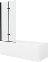 Vonia su sienele, laisvai pastatoma Mexen Cubik, 160 cm x 70 cm x 40 cm, stačiakampis, skaidri sp./balta sp.