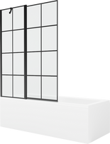 Vonia su sienele, įmontuojama Mexen Cubik, 170 cm x 70 cm x 40 cm, stačiakampis, balta sp./juoda sp.