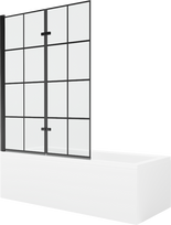 Vonia su sienele, įmontuojama Mexen Cubik, 170 cm x 70 cm x 40 cm, stačiakampis, balta sp./juoda sp.