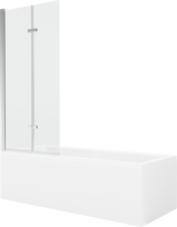 Vonia su sienele, laisvai pastatoma Mexen Cubik, 170 cm x 70 cm x 40 cm, stačiakampis, skaidri sp./balta sp.