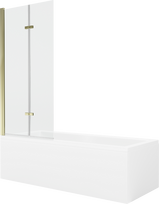 Vonia su sienele, laisvai pastatoma Mexen Cubik, 170 cm x 70 cm x 40 cm, stačiakampis, skaidri sp./aukso sp.