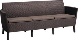 Lauko sofa Keter Salemo 3 244095, ruda sp./smėlio sp., 187 cm x 67 cm x 76 cm