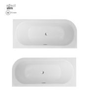 Vonia, įmontuojama Deante Besco Avita Slim+, 170 cm x 75 cm x 42 cm, kairinė, aukso sp./balta sp.