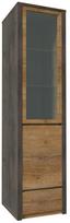 Vitrina Gala Meble Montana W1D, ąžuolo sp./pilka sp., 43 cm x 50 cm x 197 cm