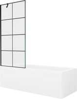 Vonia su sienele, įmontuojama Mexen Cubik, 170 cm x 70 cm x 40 cm, stačiakampis, balta sp./juoda sp.