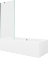 Vonia su sienele, įmontuojama Mexen Cube, 180 cm x 80 cm x 39 cm, stačiakampis, balta sp./chromo sp.