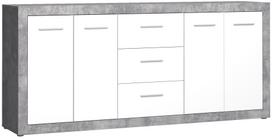 Komoda Forte FEYK251-C264, balta sp./pilka sp., 92 cm x 41 cm x 207 cm